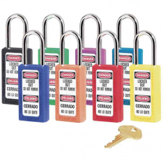 MASTER LOCK 411RED, 6 PIN TUMBLER PADLOCK KEYED DIFF. SAFETY LOCK